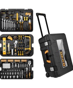 DEKO Tool Box 258 Pieces Telescopic Handle Tool Set