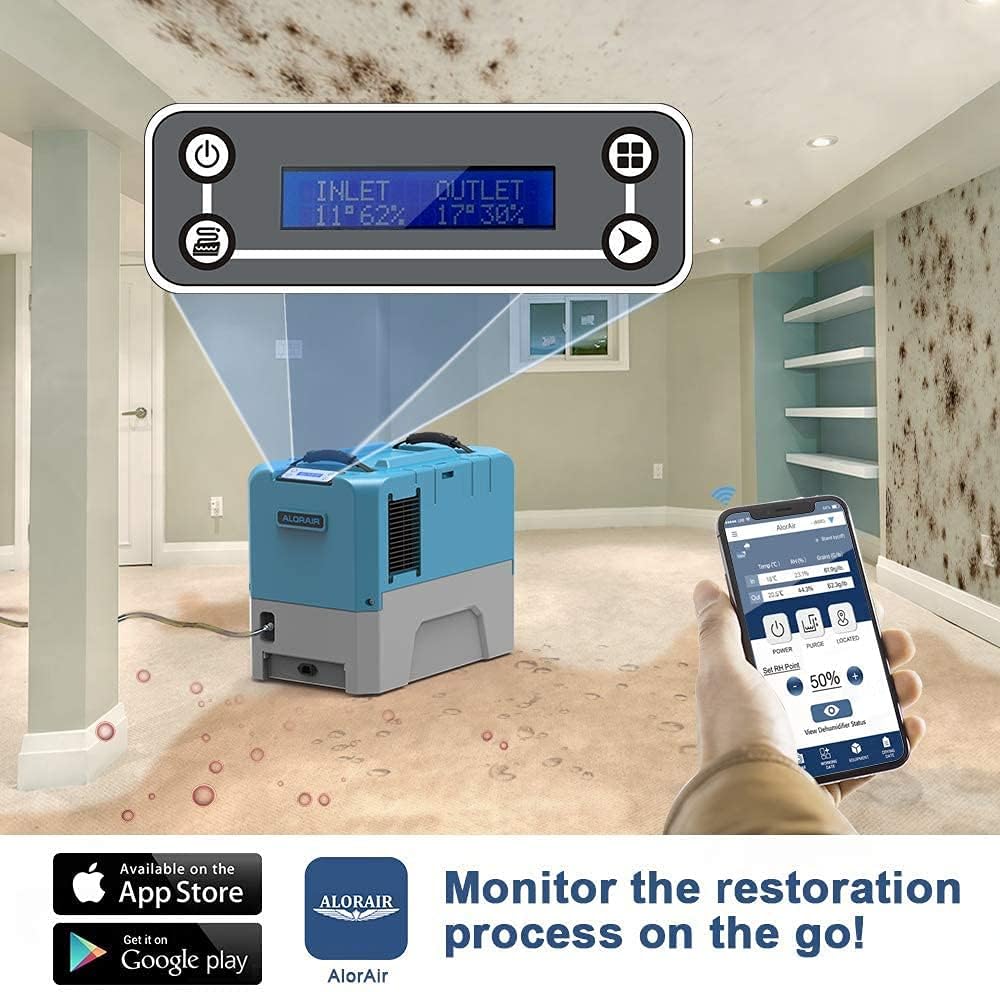 ALORAIR Commercial Dehumidifier with Pump, Up to 180 PPD (Saturation), 85 PPD at AHAM, 5 Years Limited Warranty, LGR Industrial Dehumidifier for Flood Repair, Crawlspace and Basement Drying - Image 2