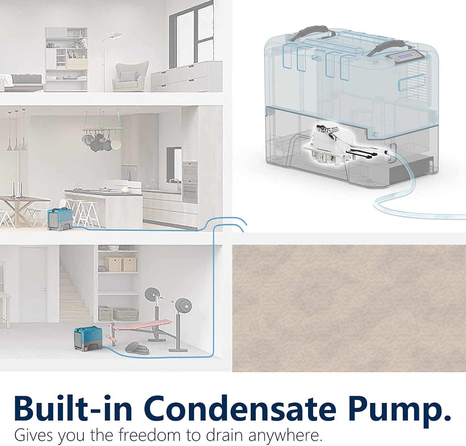 ALORAIR Commercial Dehumidifier with Pump, Up to 180 PPD (Saturation), 85 PPD at AHAM, 5 Years Limited Warranty, LGR Industrial Dehumidifier for Flood Repair, Crawlspace and Basement Drying - Image 5